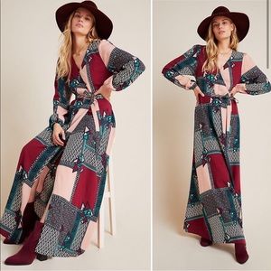 Anthro Virginia Maxi Wrap Dress